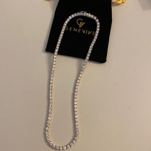 Genevive 14k over silver CZ TENNIS necklace